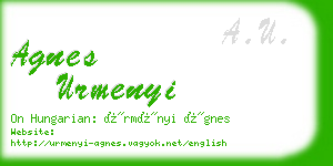 agnes urmenyi business card